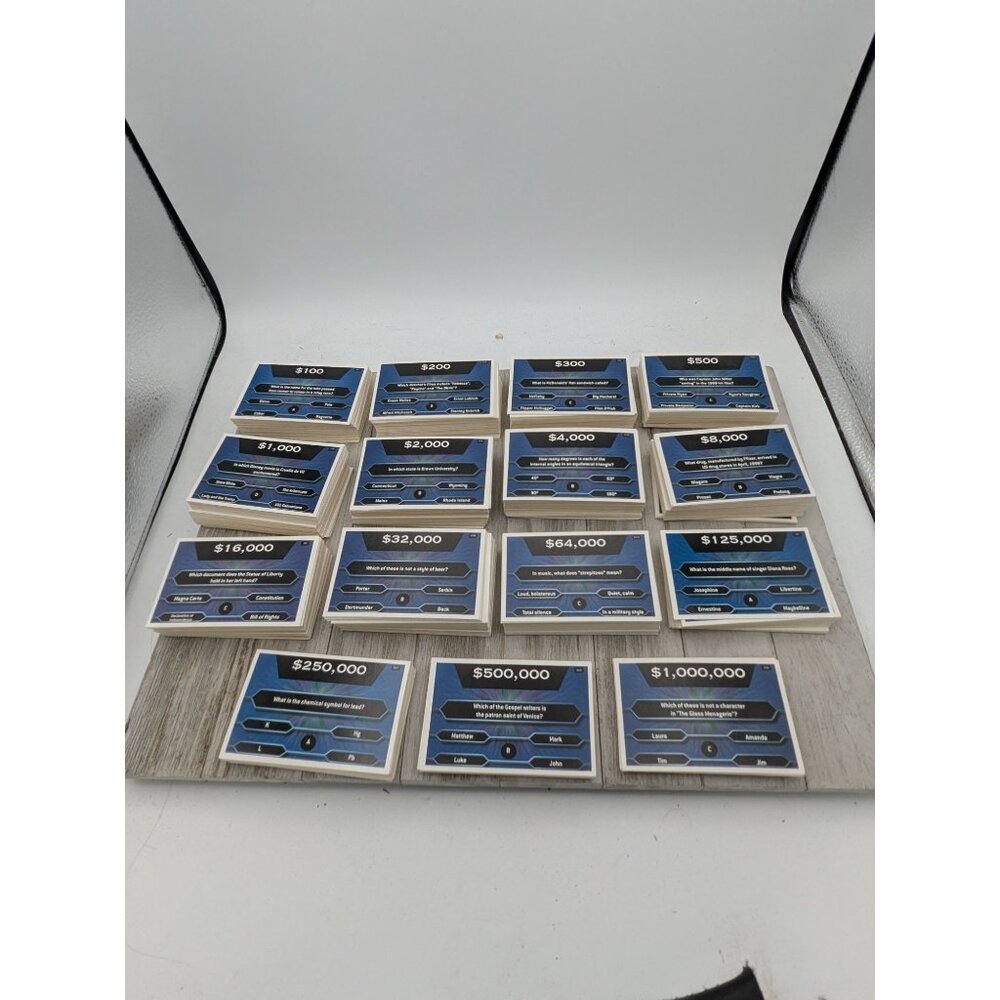 Who Wants To Be A Millionaire Replacement  Trivia Cards Set Of 15